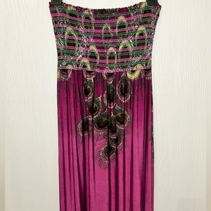 Strapless Purple Peacock SunDress